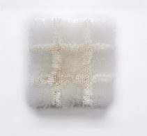 wire mesh, transparent and white straws, 30 x 30 x 13 cm with acrylic cover 32 x 32 x 16 cm