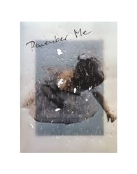 Foto (Kinderportrait Fischer-Bomert), Beschriftung, Perforation und Collage kleiner ausgestochenen Teile, 15 x 11 cm, Signatur Rückseite