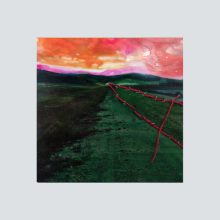 Foto, coloriert und genäht, 8x8 cm